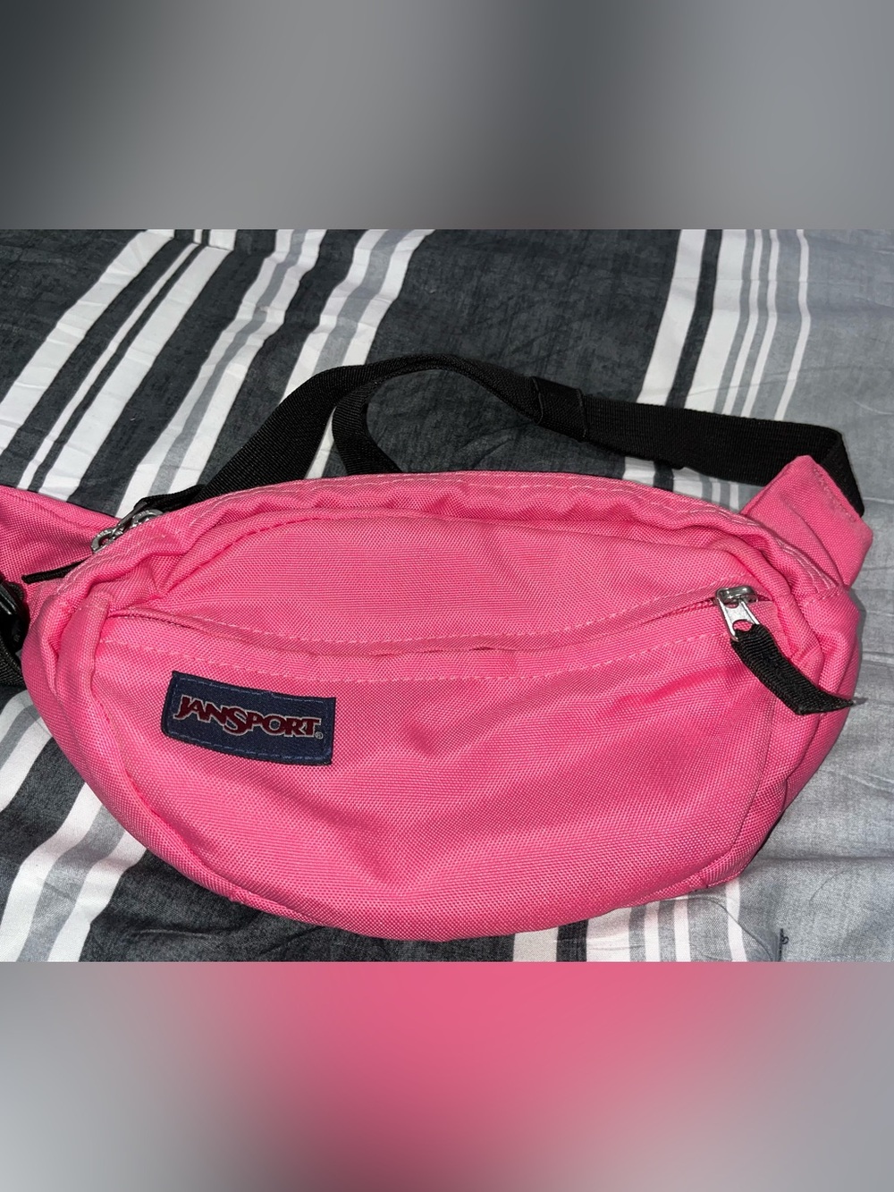 Jansport Pink fanny pack Waist Bag with Black Strap